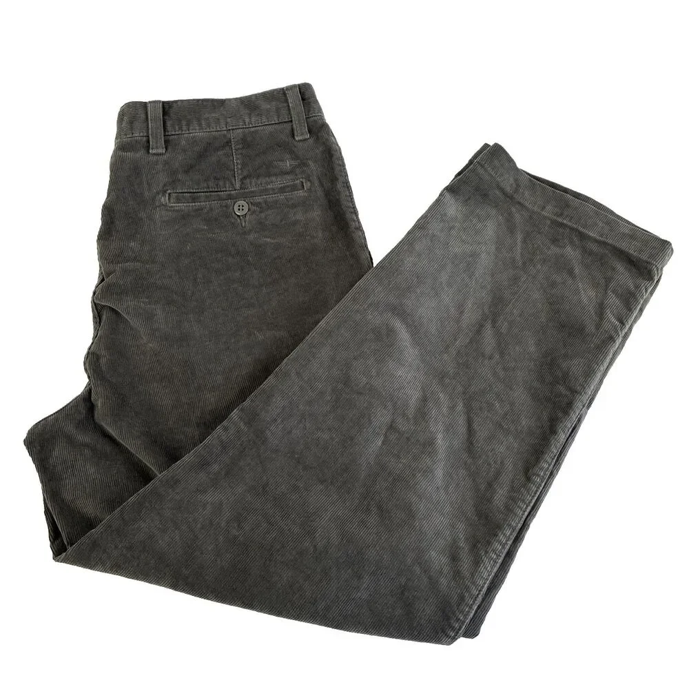 Mens Dockers Straight Fit Corduroy‎ Pants Size 36x29 Gray Preppy